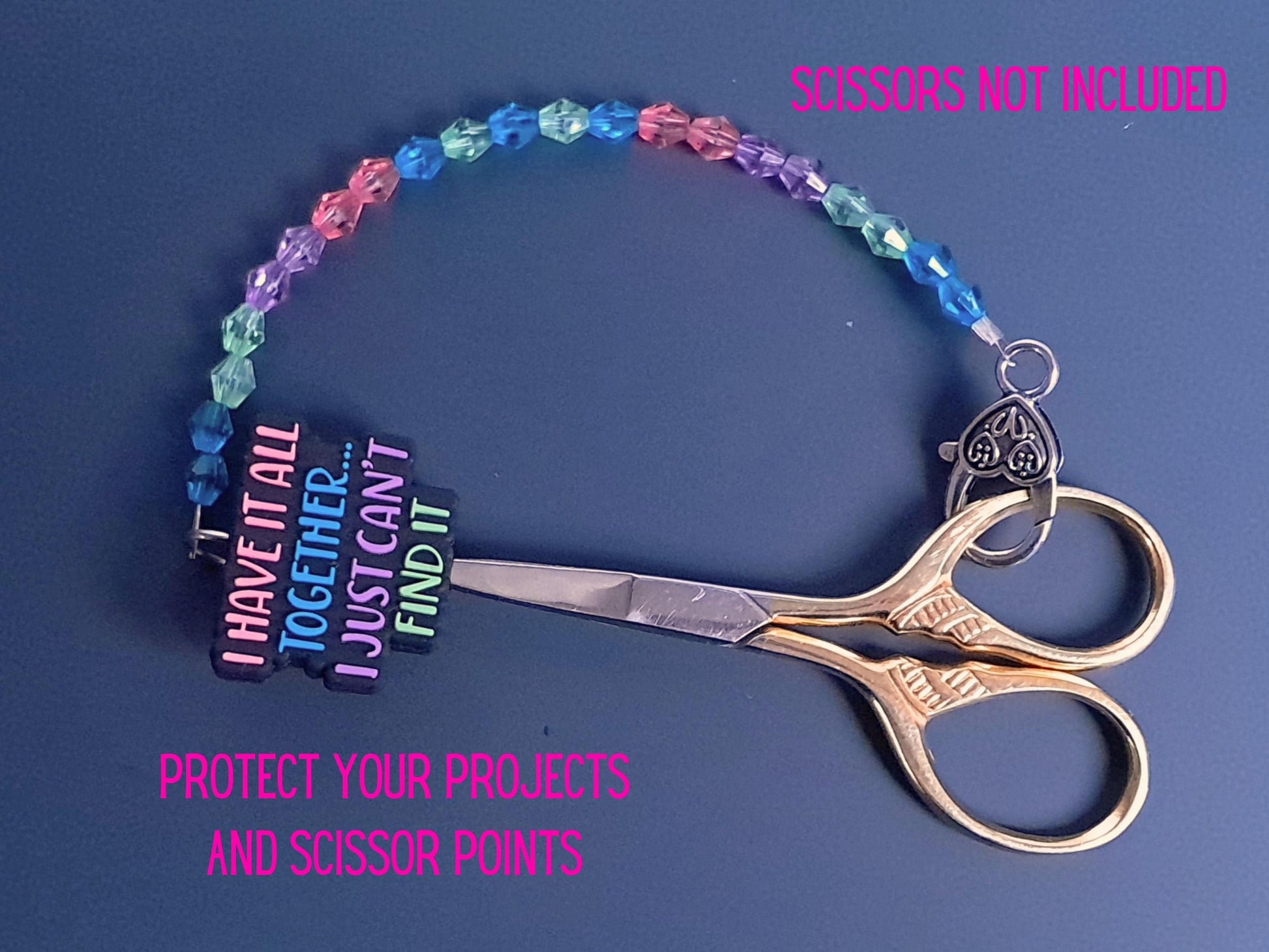 Funny Quote Scissor Fob with Scissor Protection