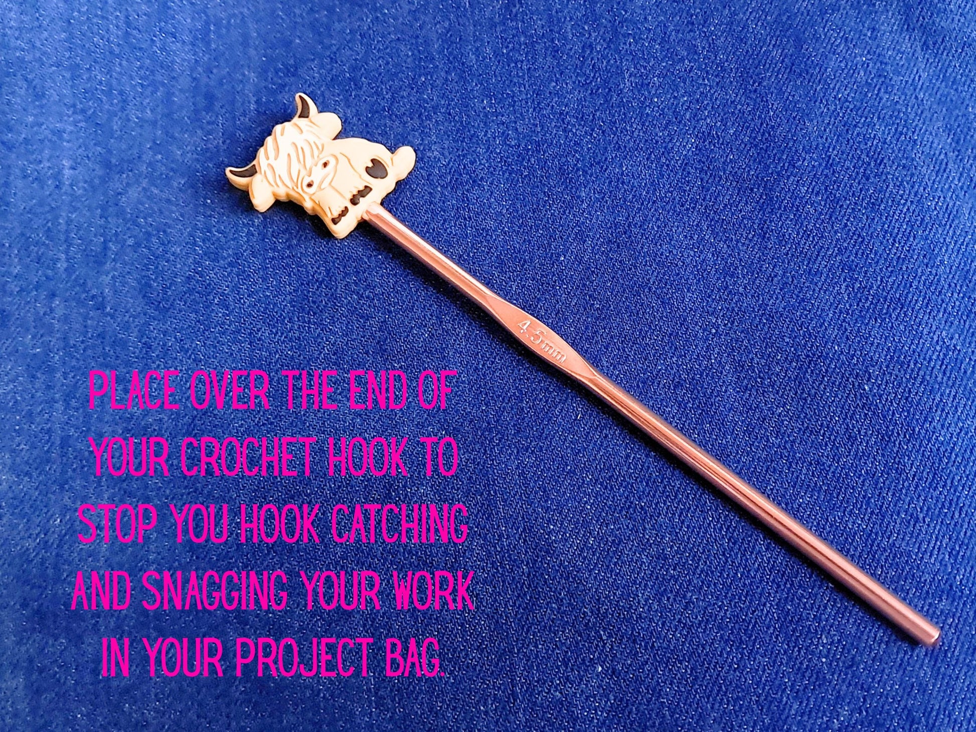 Highland Cow Silicone Bead Stitch Stopper