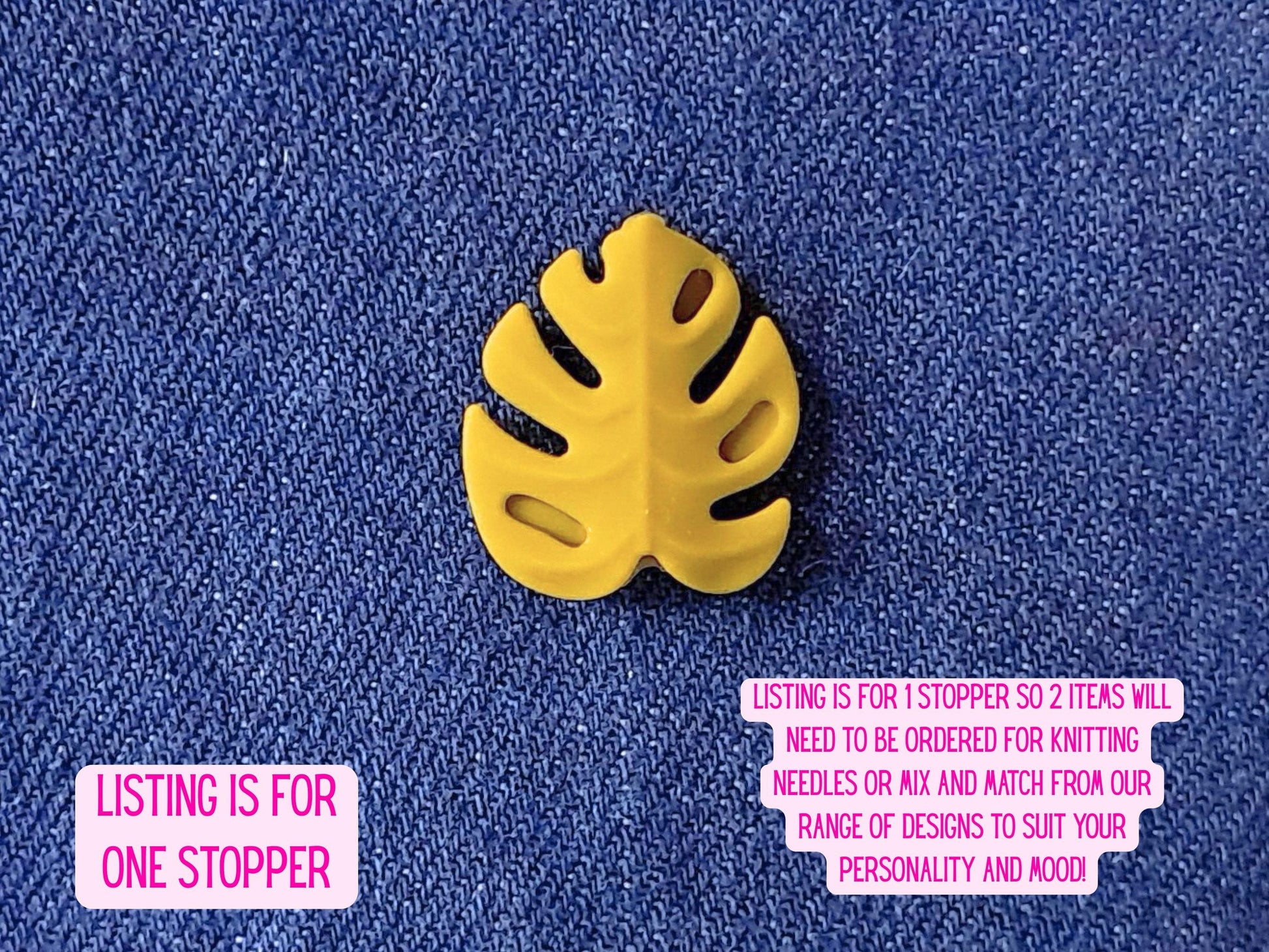 Monstera Leaf Silicone Bead Stitch Stopper