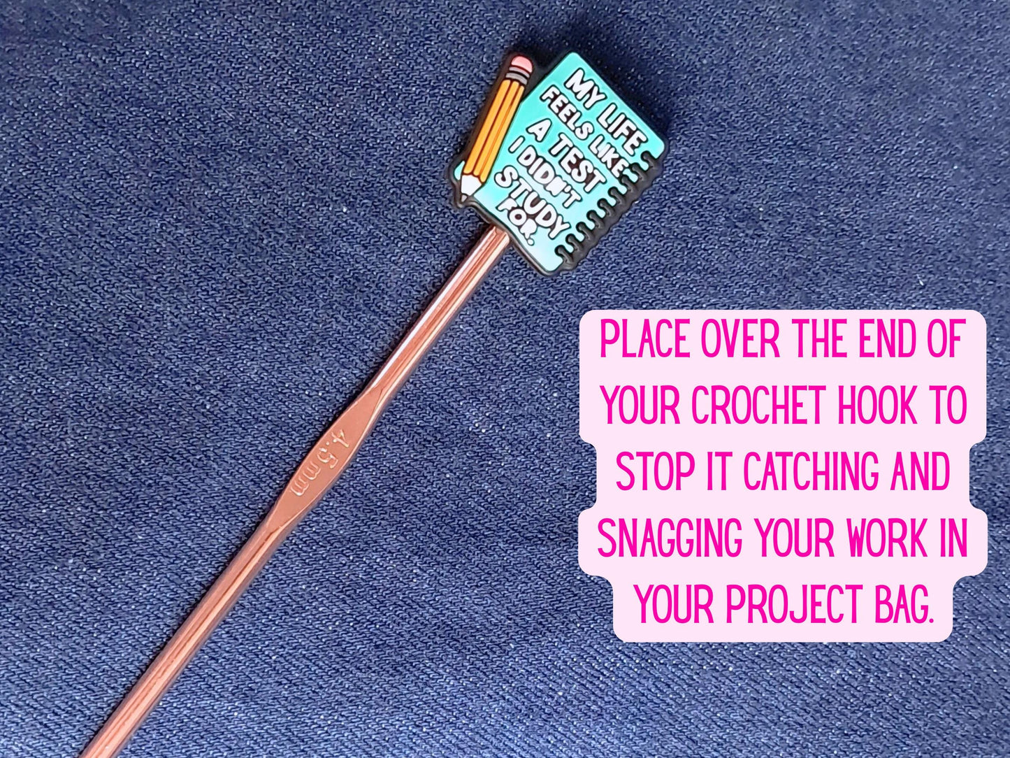Funny Quote Silicone Bead Stitch Stopper, Scissor Protector, Knitting Needle Stopper, Crochet Project Saver, WIP Bag Tools Notion, Fiber Art