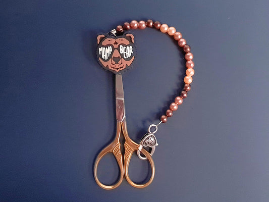 Mama bear Scissor Fob with Protection Bead