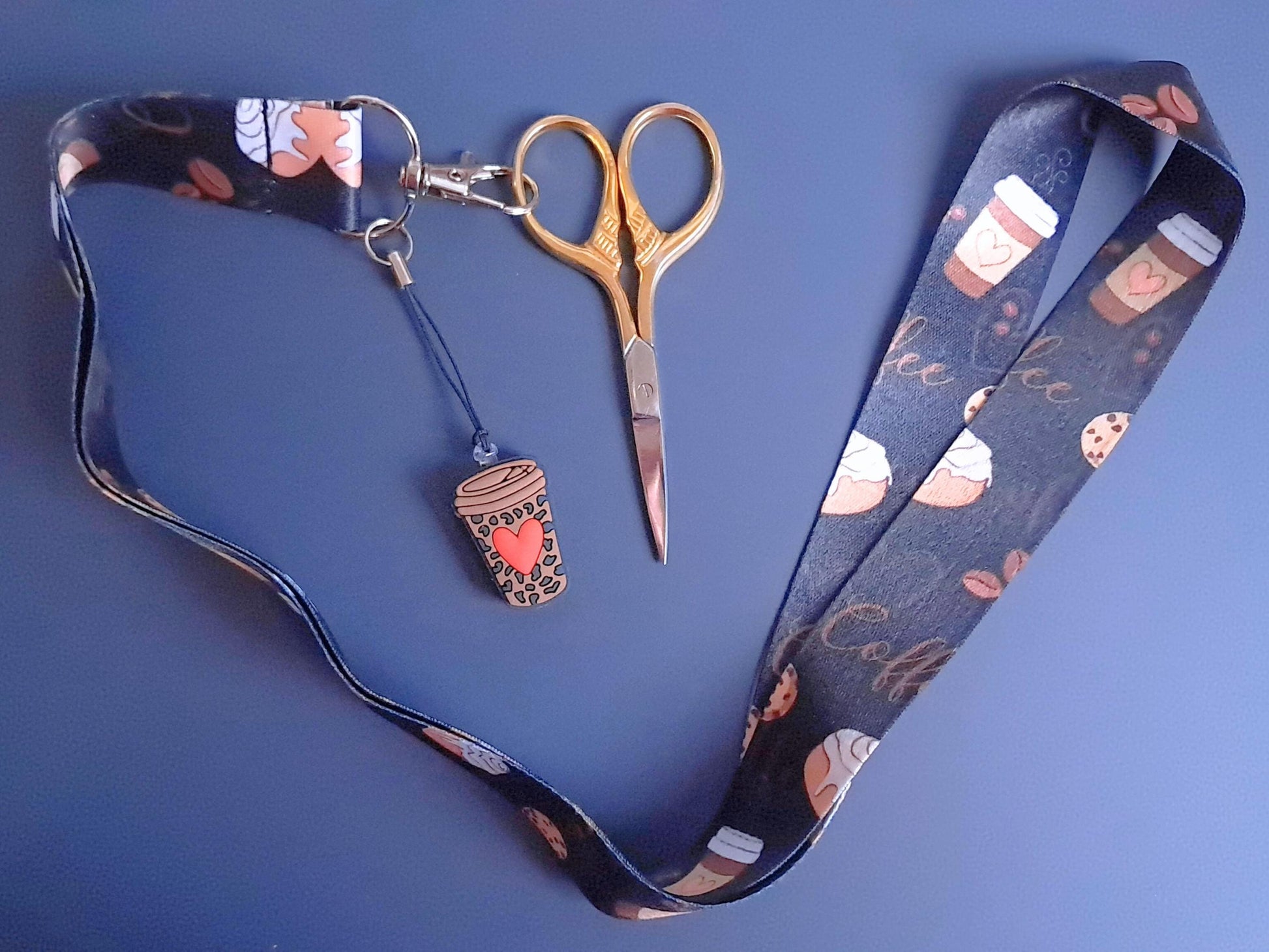 Coffee And Cake Lanyard Scissor Protector Set
