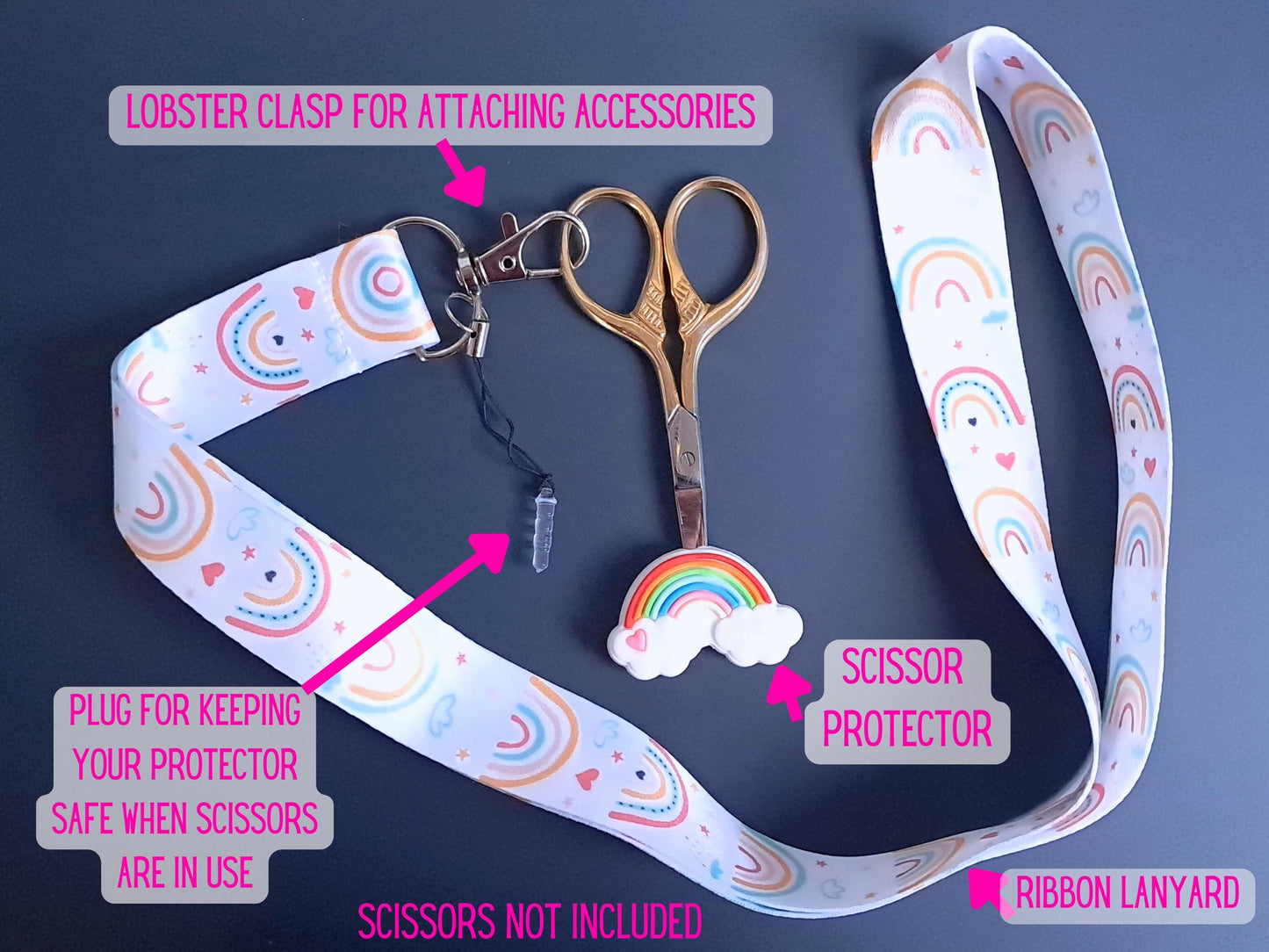 Rainbow Lanyard Scissor Protector Set