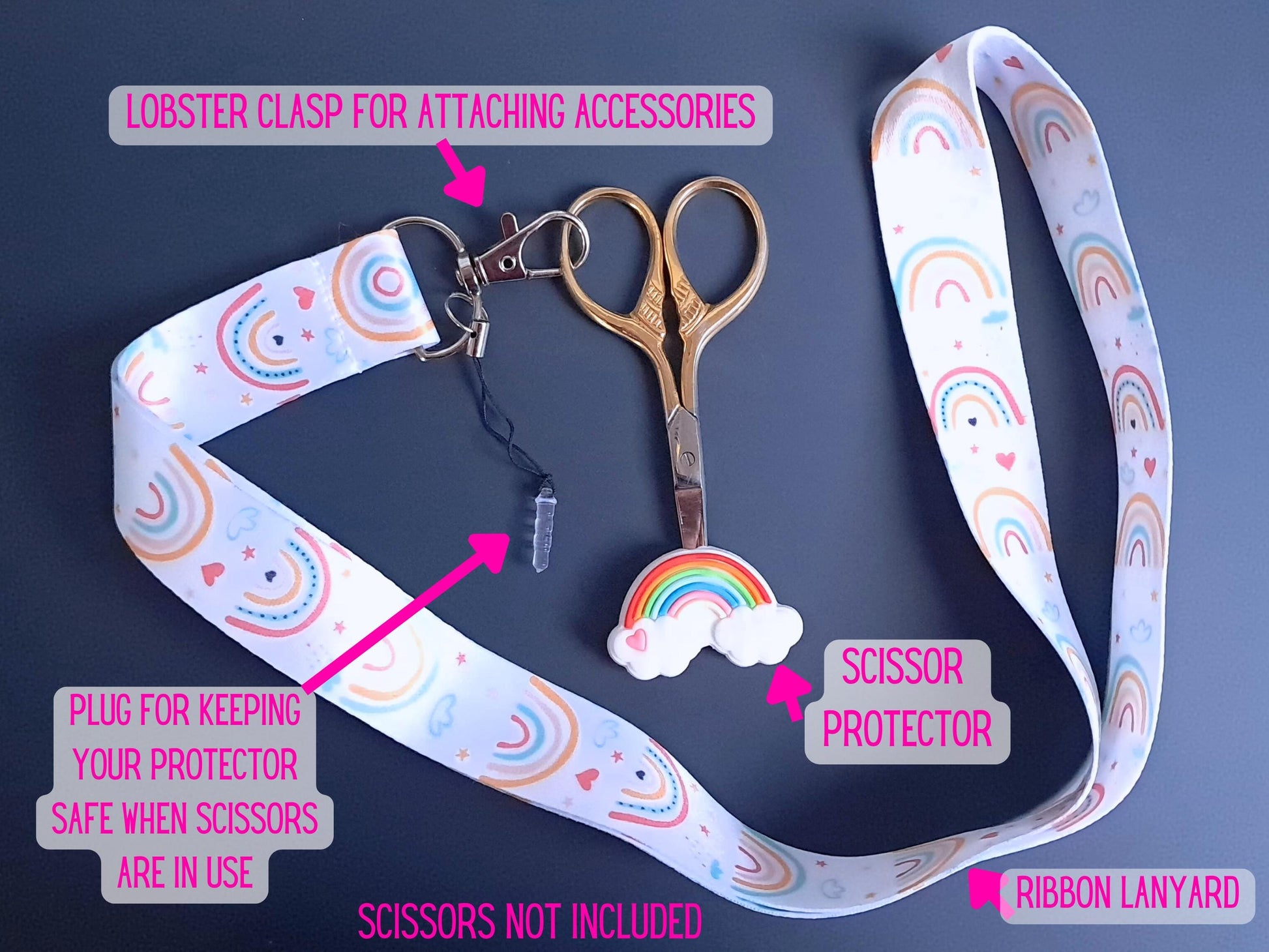 Rainbow Lanyard Scissor Protector Set