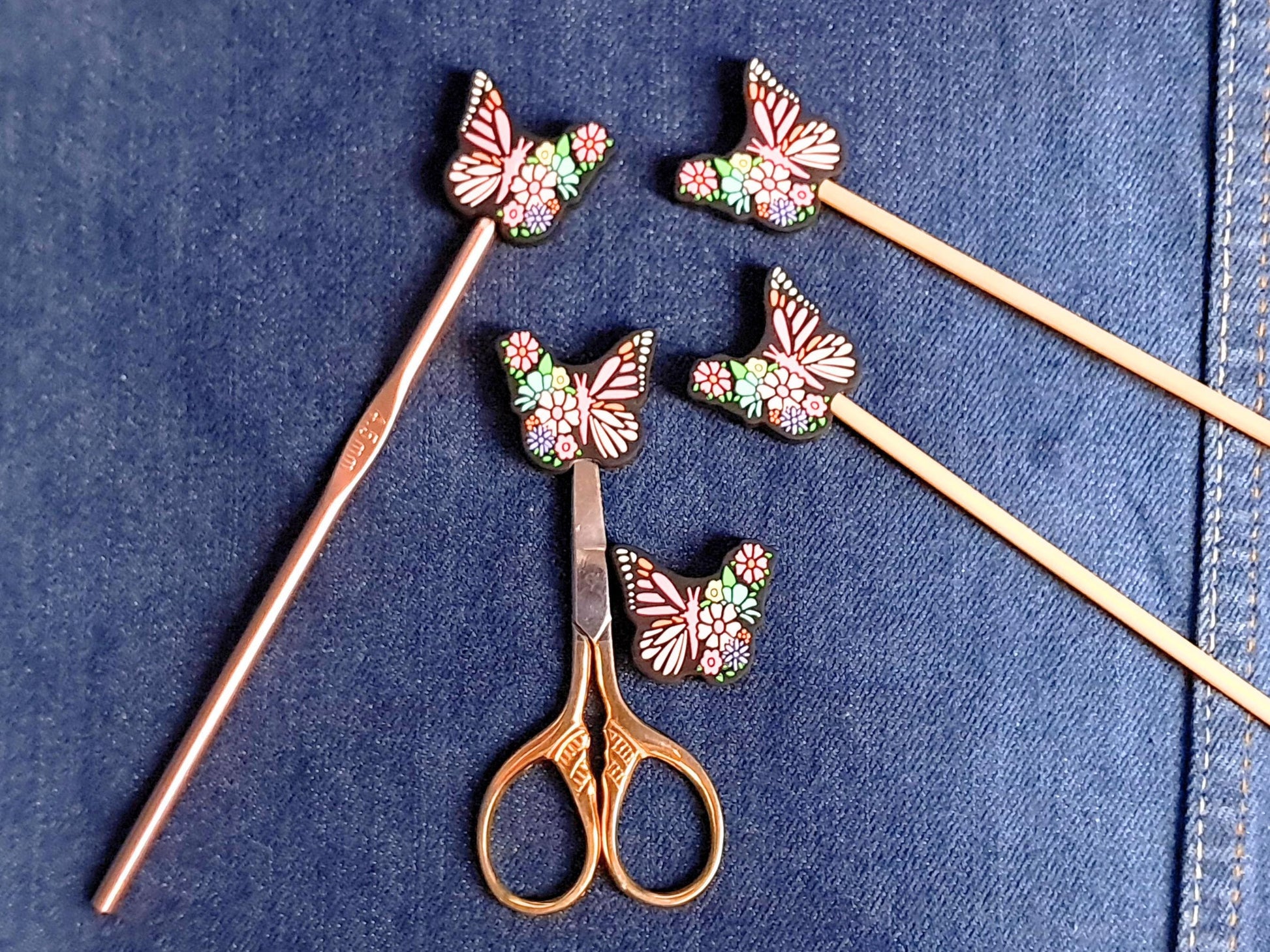 Butterfly Flowers Stitch Stopper