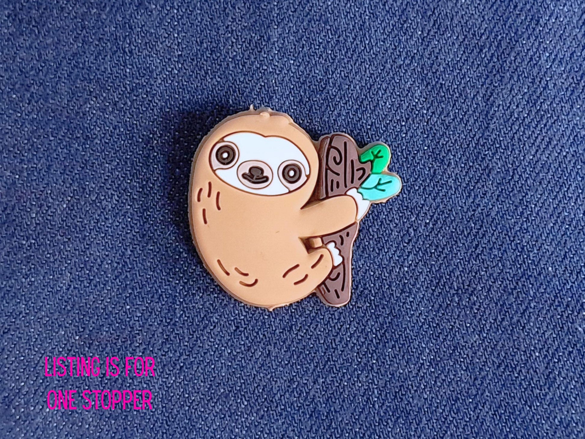 Sloth On Branch Silicone Bead Stitch Stopper