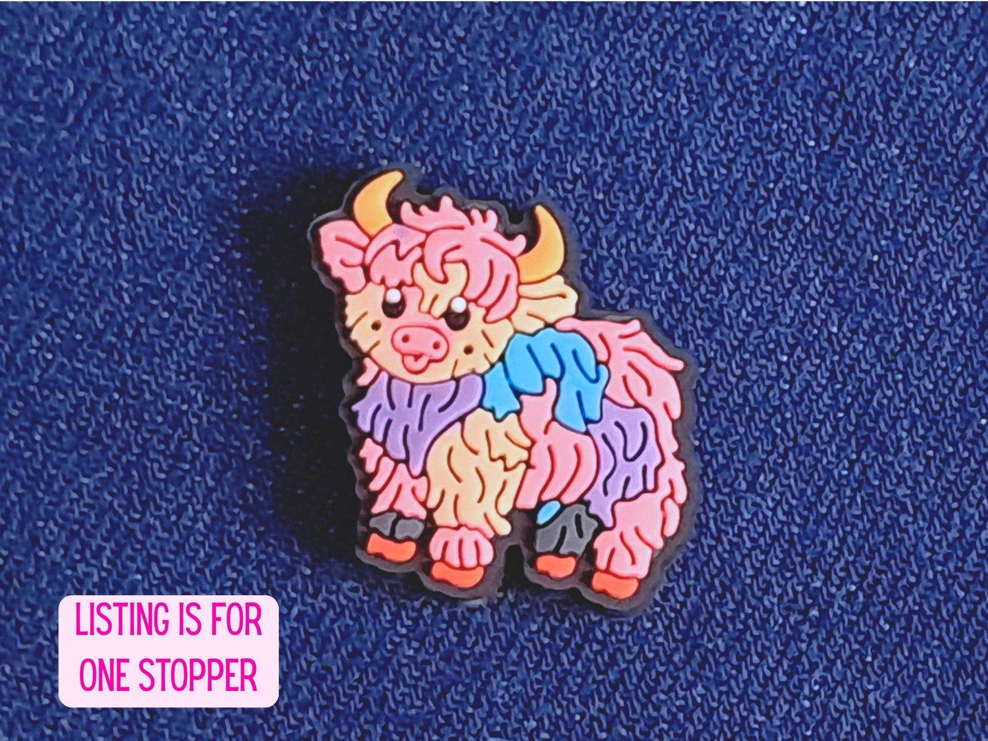 Rainbow Highland Cow Stitch Stopper