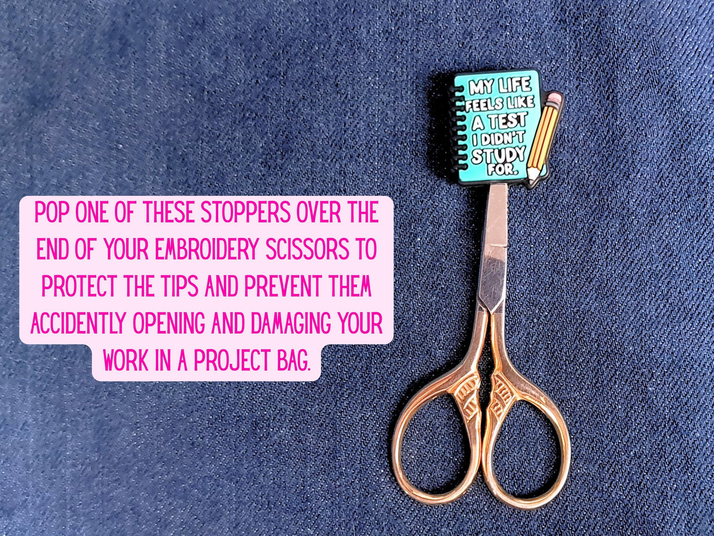 Funny Quote Silicone Bead Stitch Stopper, Scissor Protector, Knitting Needle Stopper, Crochet Project Saver, WIP Bag Tools Notion, Fiber Art