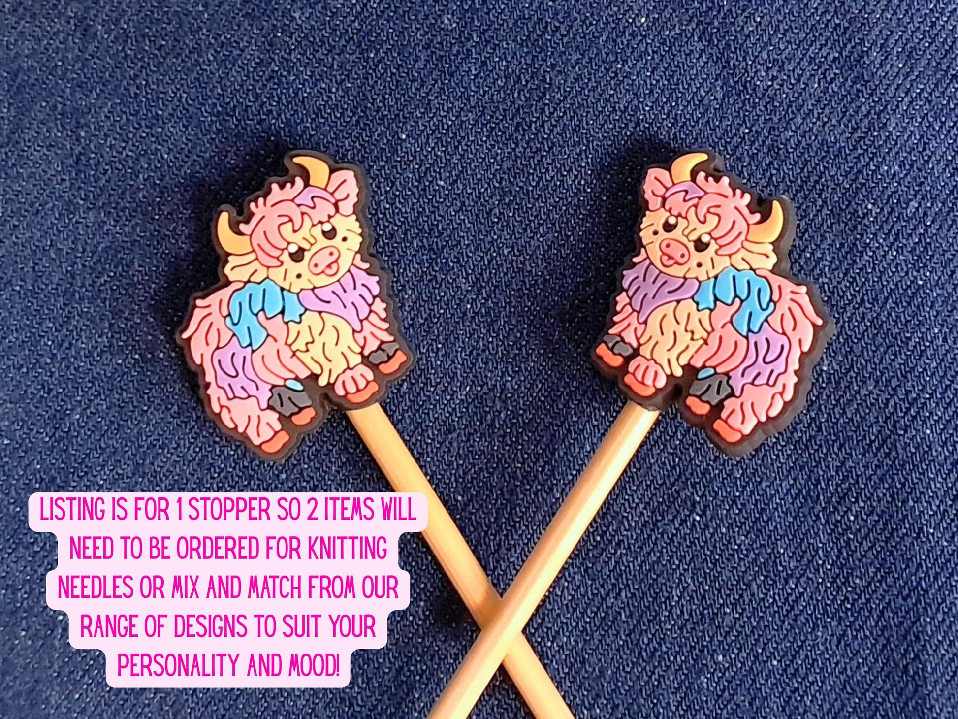 Rainbow Highland Cow Stitch Stopper