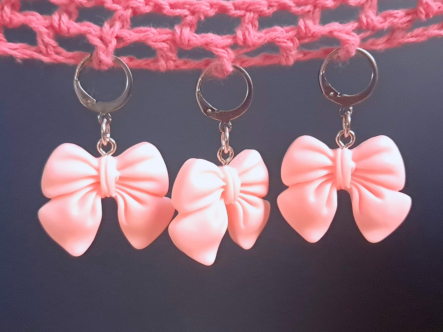 Pink Coquette Bow Stitch Marker