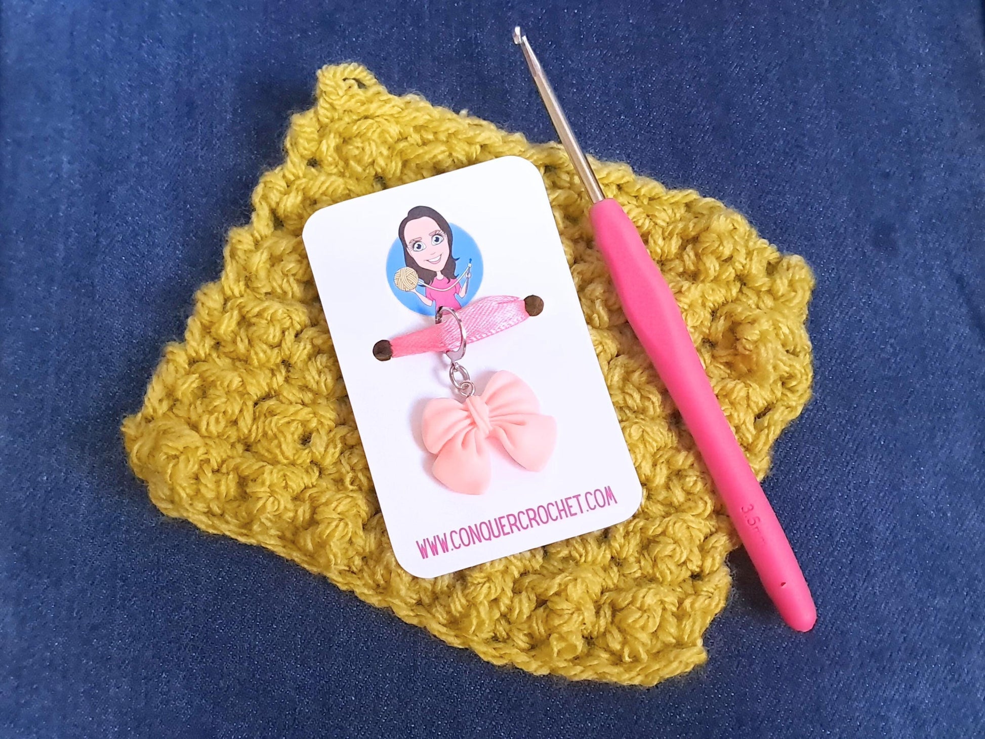 Pink Coquette Bow Stitch Marker