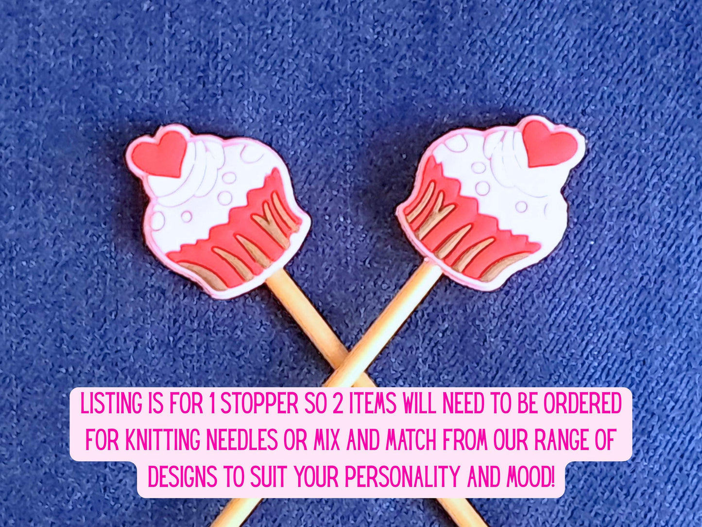 Strawberry Cupcake Silicone Bead Stitch Stopper