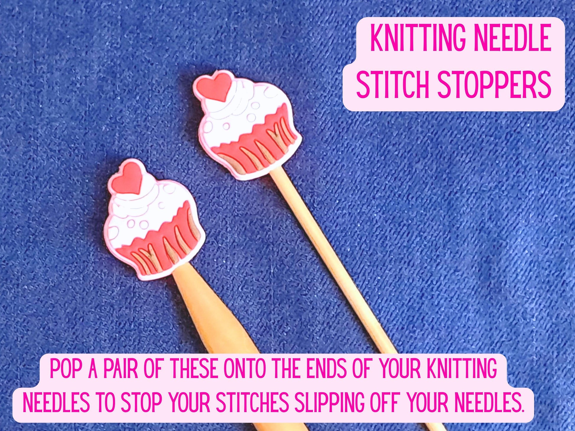 Strawberry Cupcake Silicone Bead Stitch Stopper