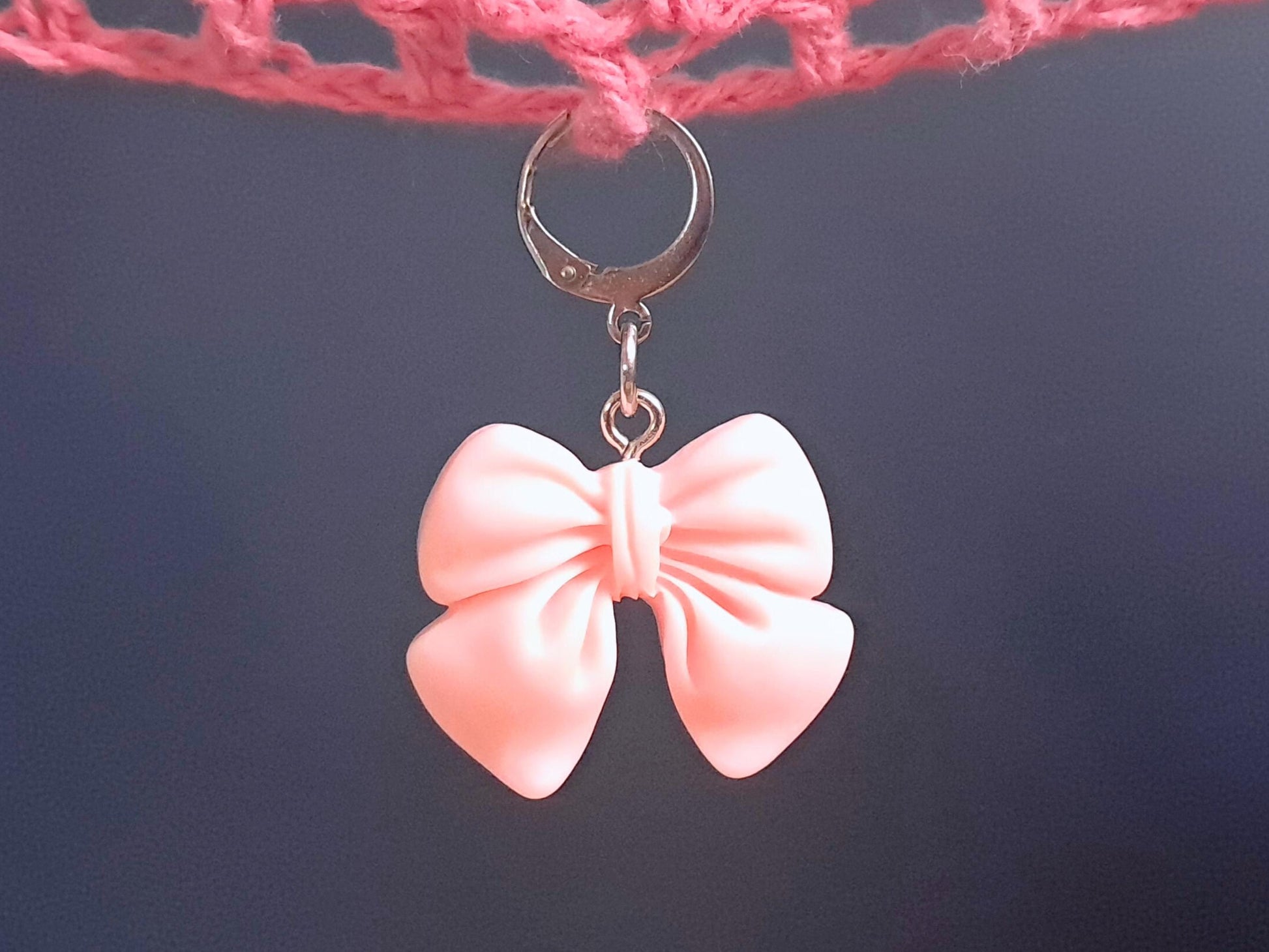 Pink Coquette Bow Stitch Marker
