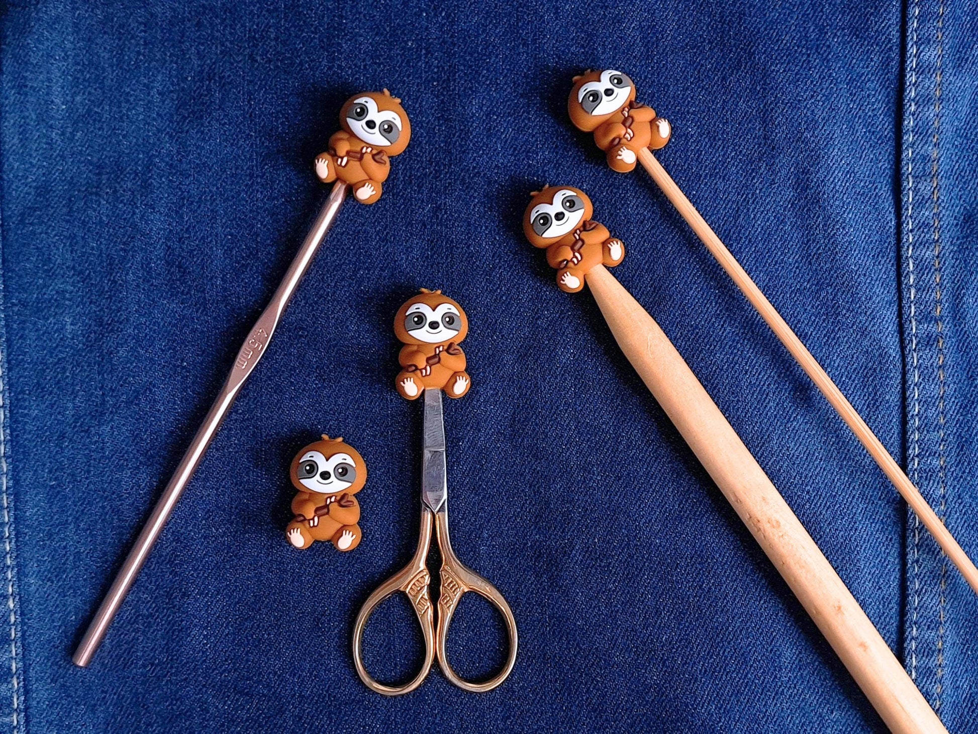 Sloth Silicone Bead Stitch Stopper (3D)