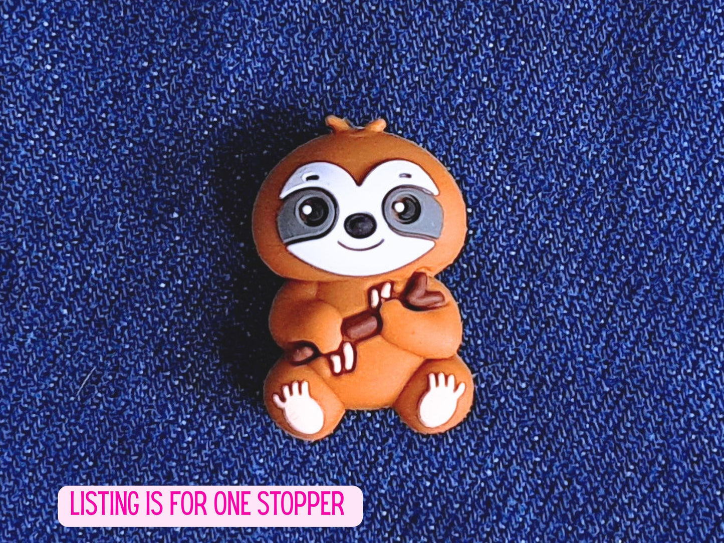 Sloth Silicone Bead Stitch Stopper (3D)