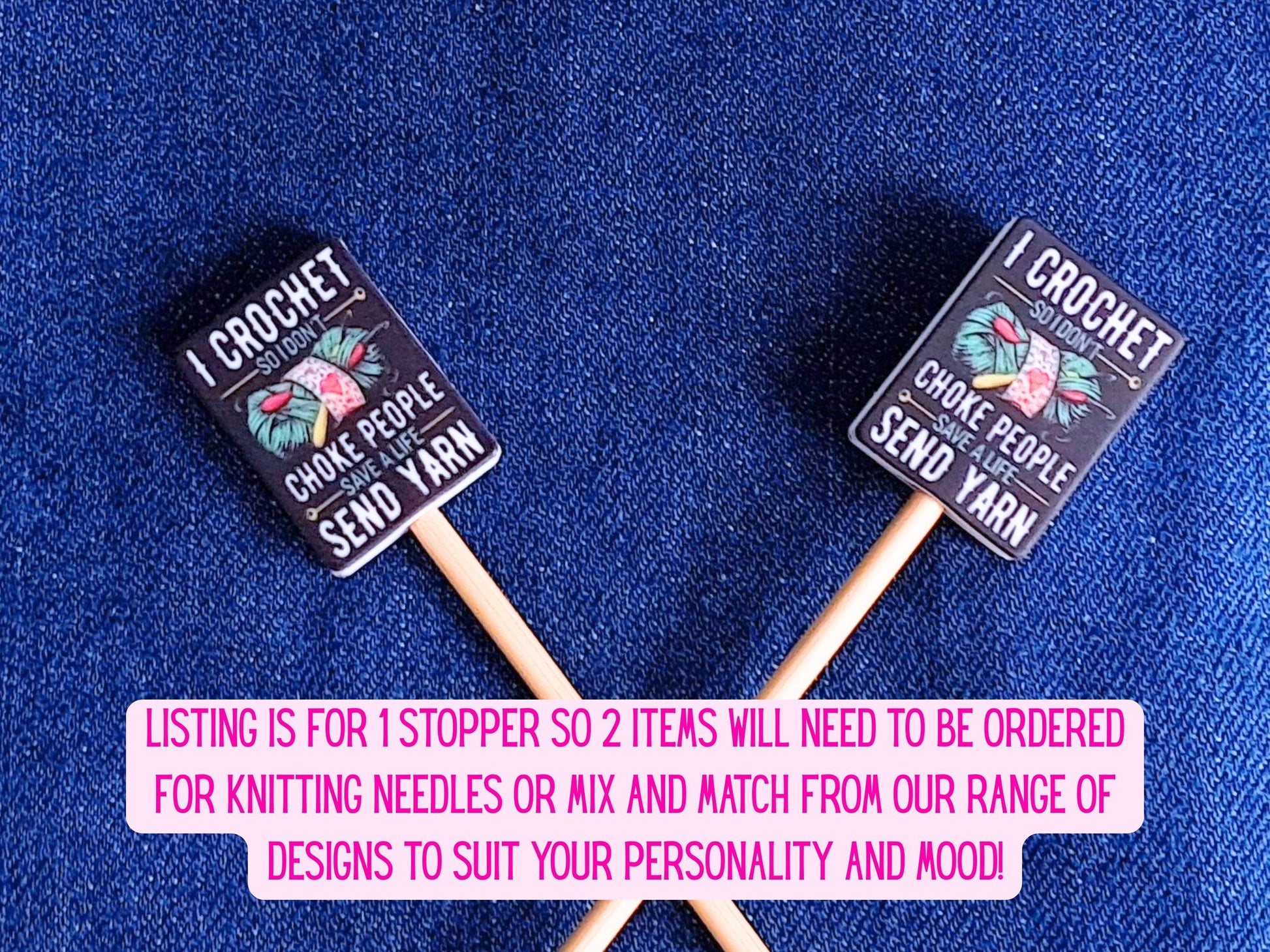 Funny Crochet Quote Silicone Bead Stitch Stopper