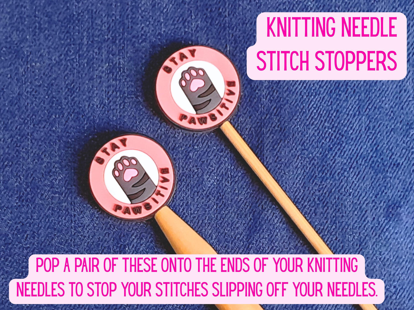 Cat Pawsitive Silicone Bead Stitch Stopper