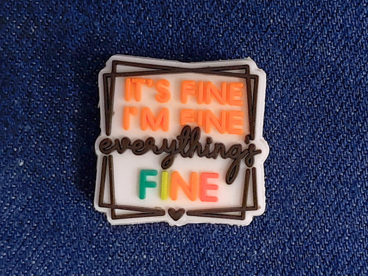 Everything Is Fine Quote Silicone Bead Stitch Stopper