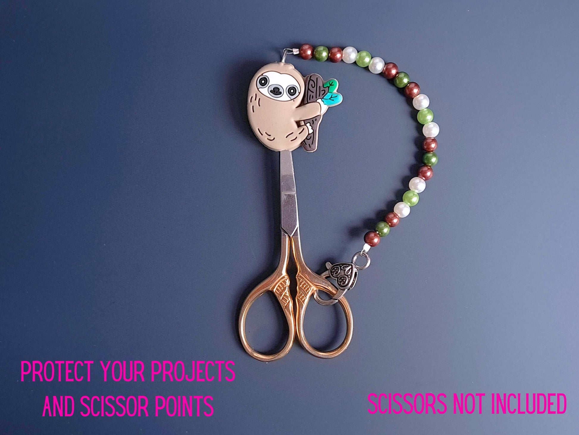 Sloth Scissor Fob with Protection Bead
