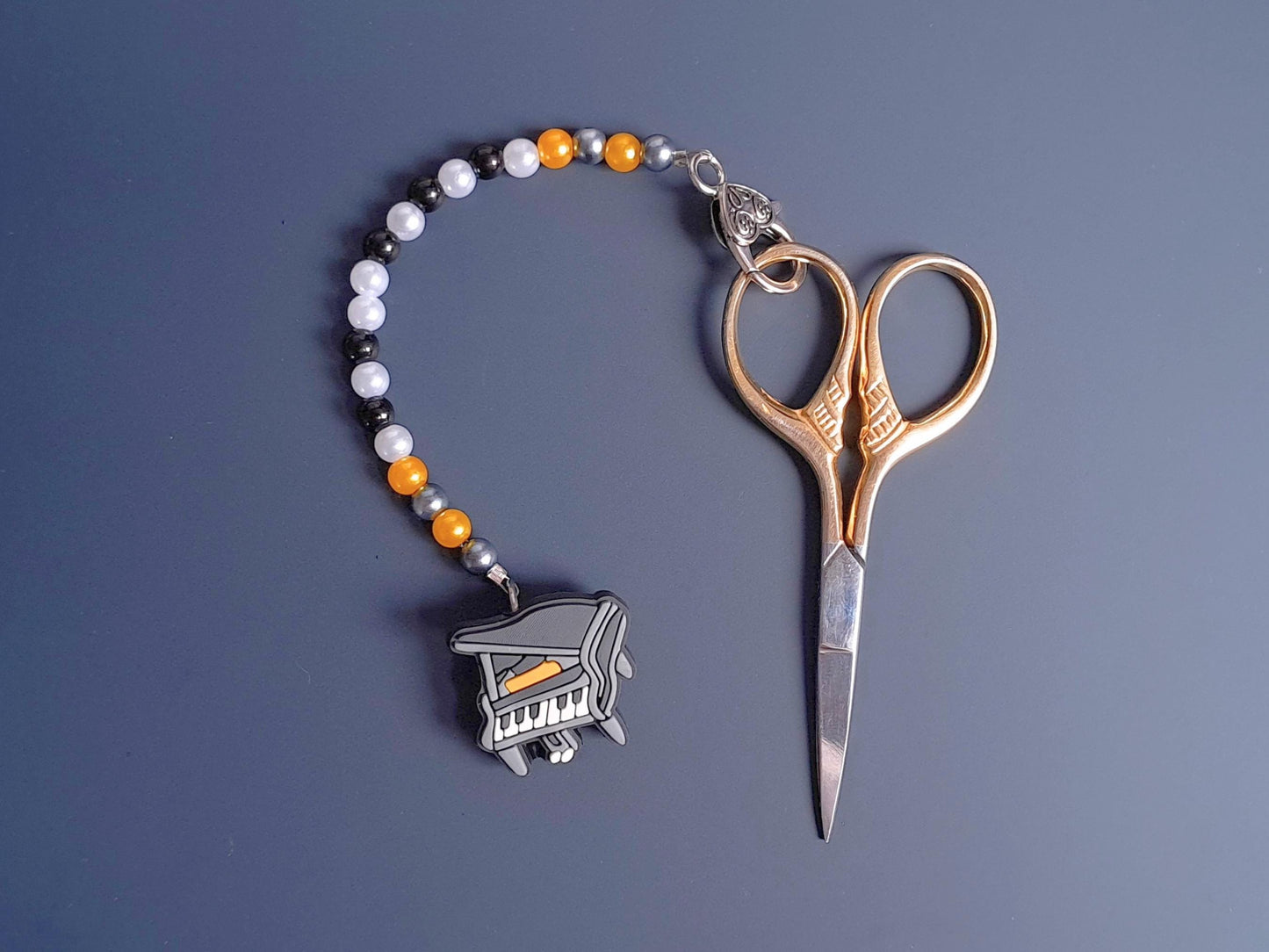 Piano Scissor Fob with Protection Bead
