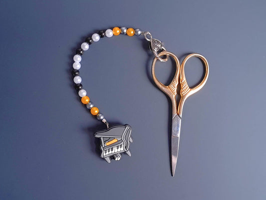 Piano Scissor Fob with Protection Bead