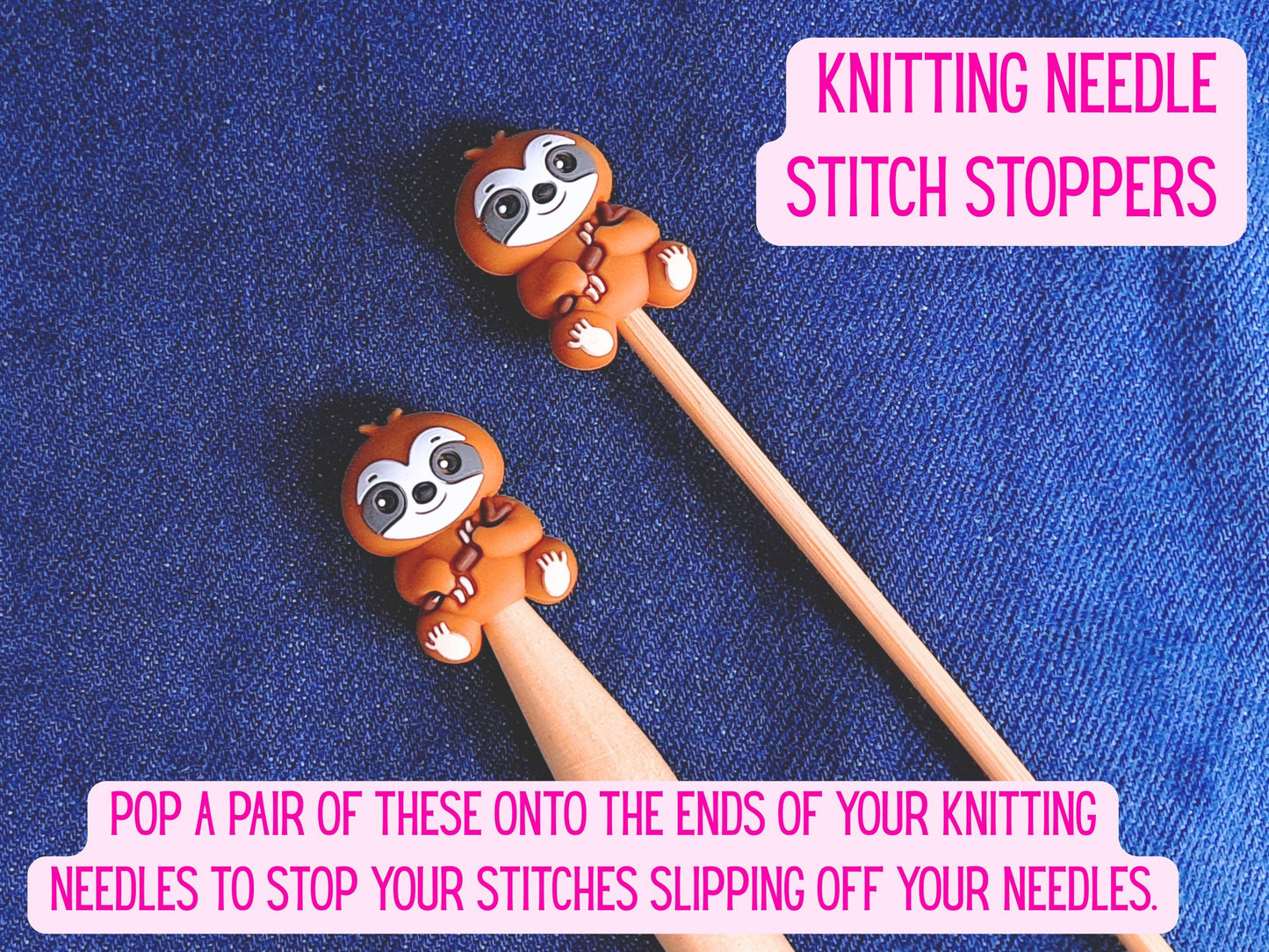 Sloth Silicone Bead Stitch Stopper (3D)