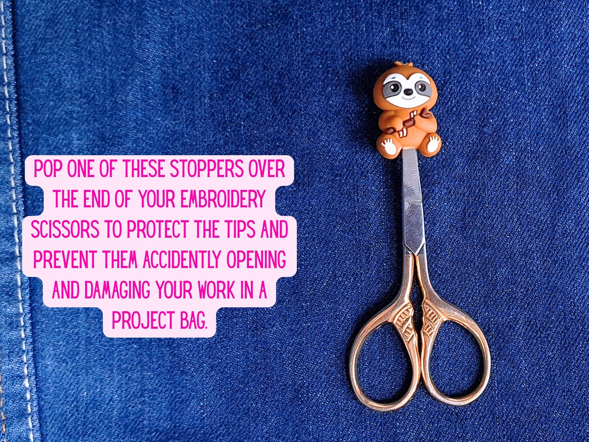 Sloth Silicone Bead Stitch Stopper (3D)