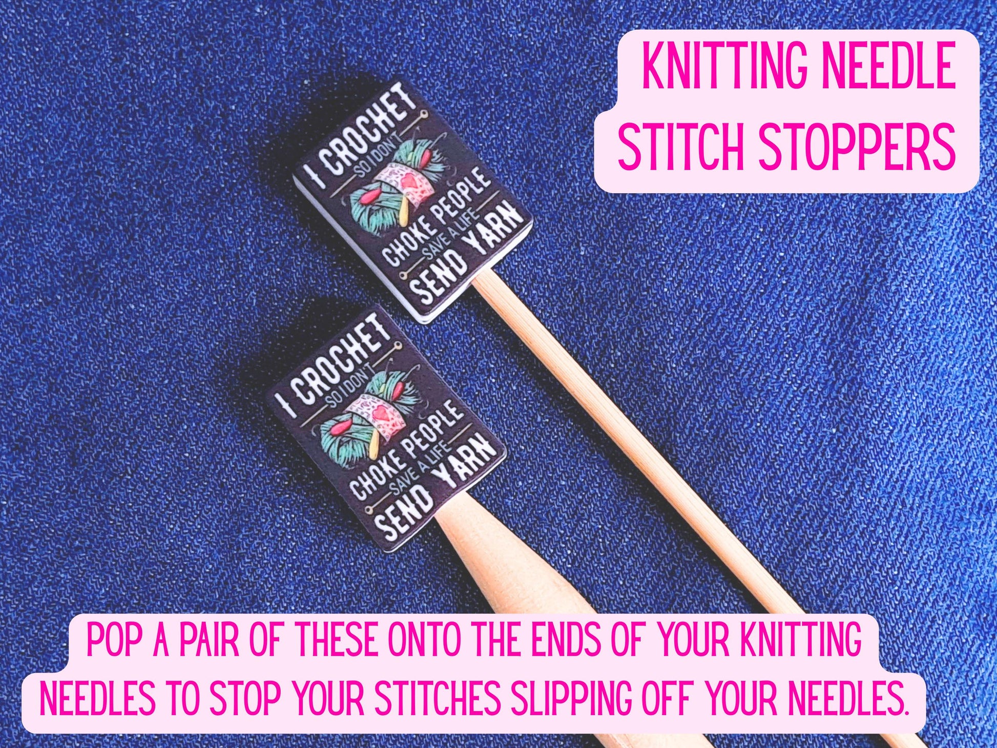 Funny Crochet Quote Silicone Bead Stitch Stopper