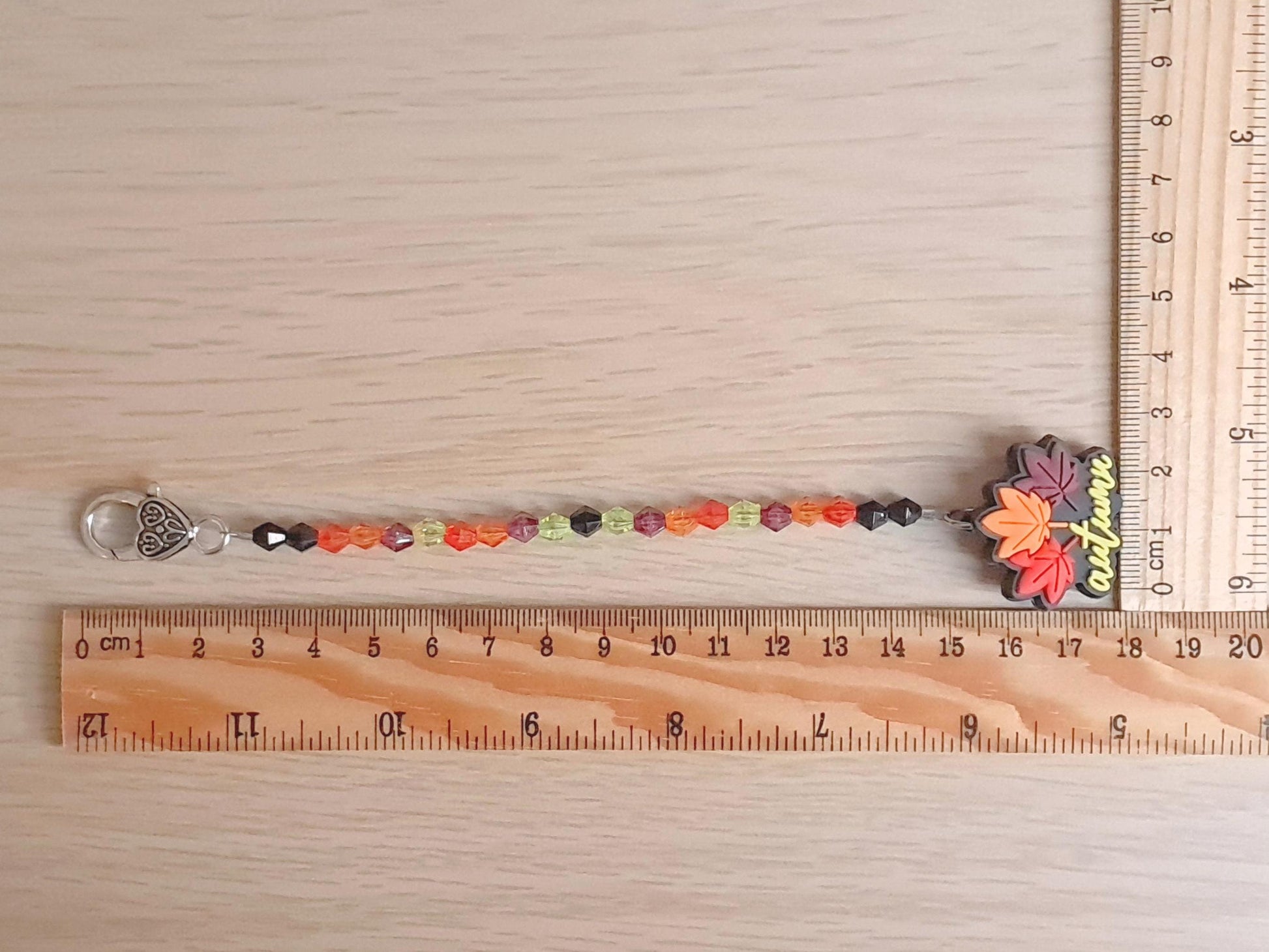 Autumn Leaves Scissor Fob with Protection Bead