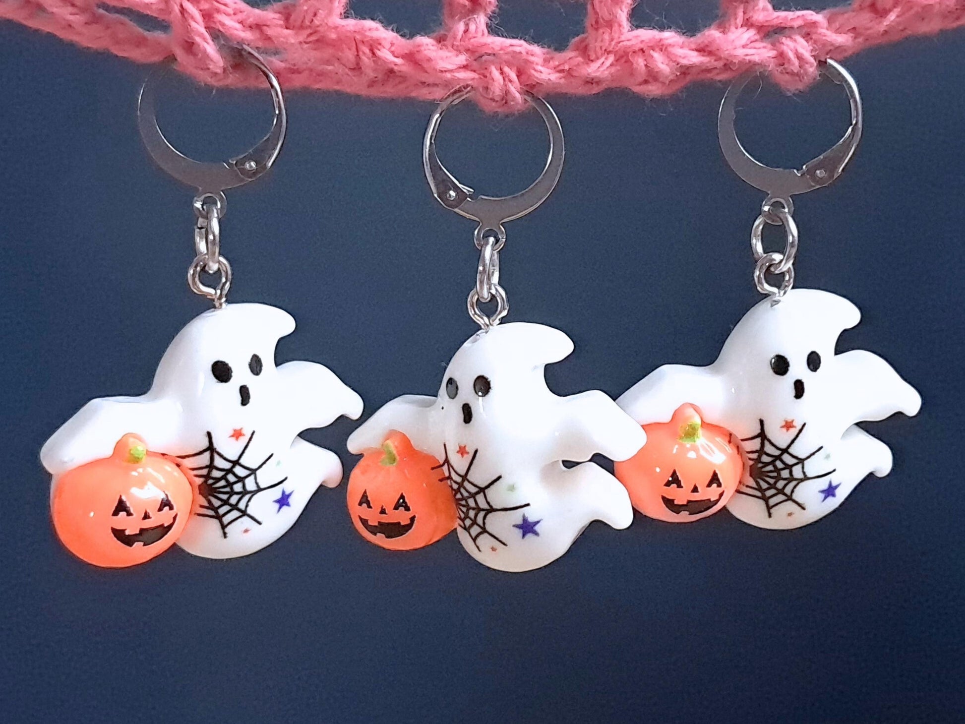 Ghost Pumpkin Halloween Stitch Marker