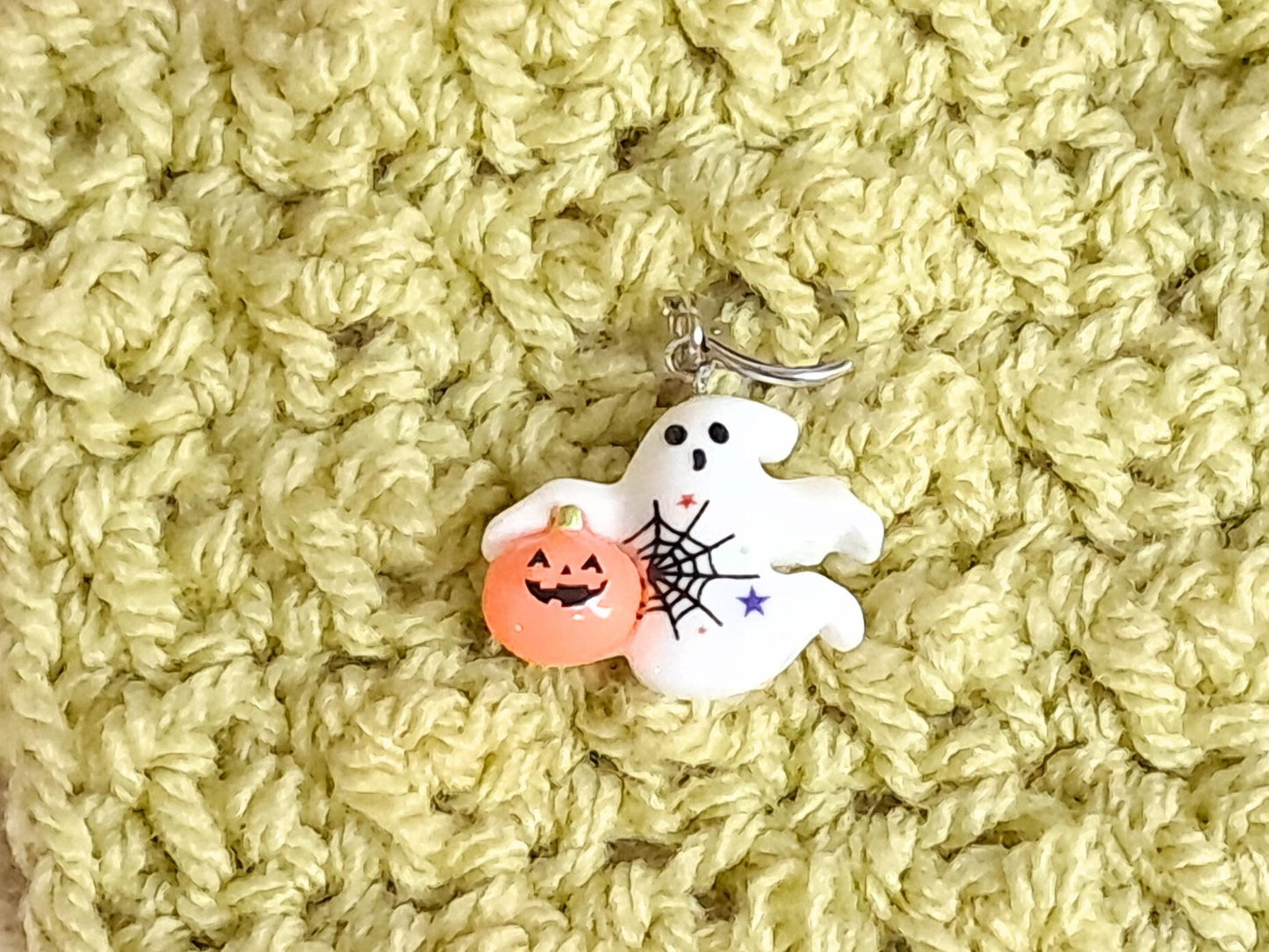 Ghost Pumpkin Halloween Stitch Marker