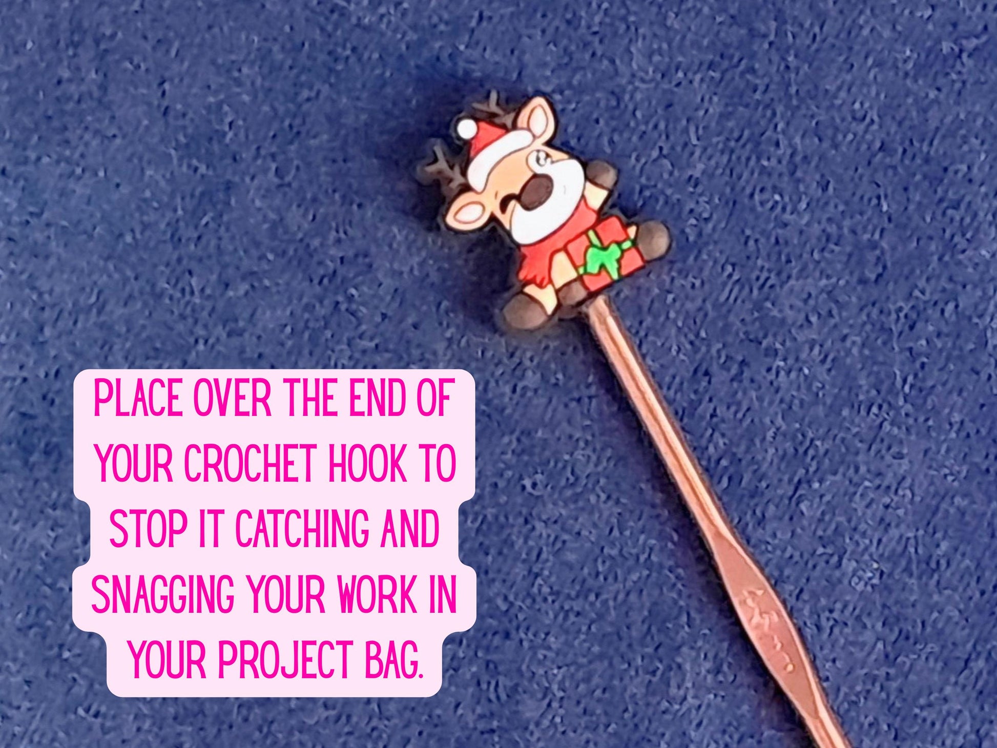 Cute Christmas Reindeer With Gift Stitch Stopper