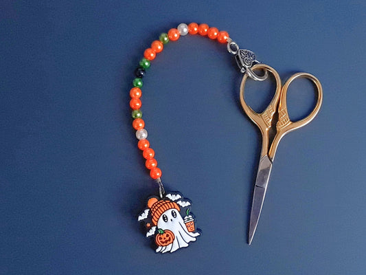 Halloween Ghost Scissor Fob with Protection Bead