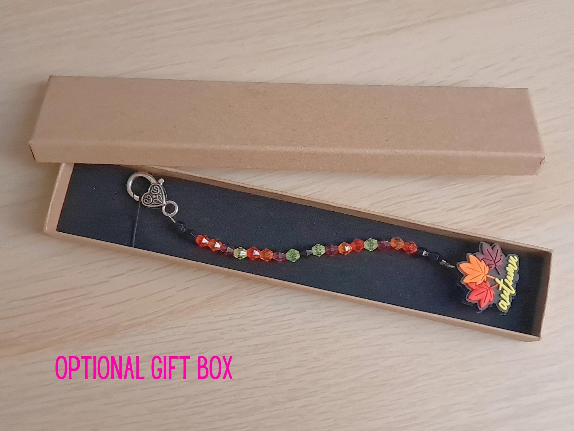 Autumn Leaves Scissor Fob with Protection Bead