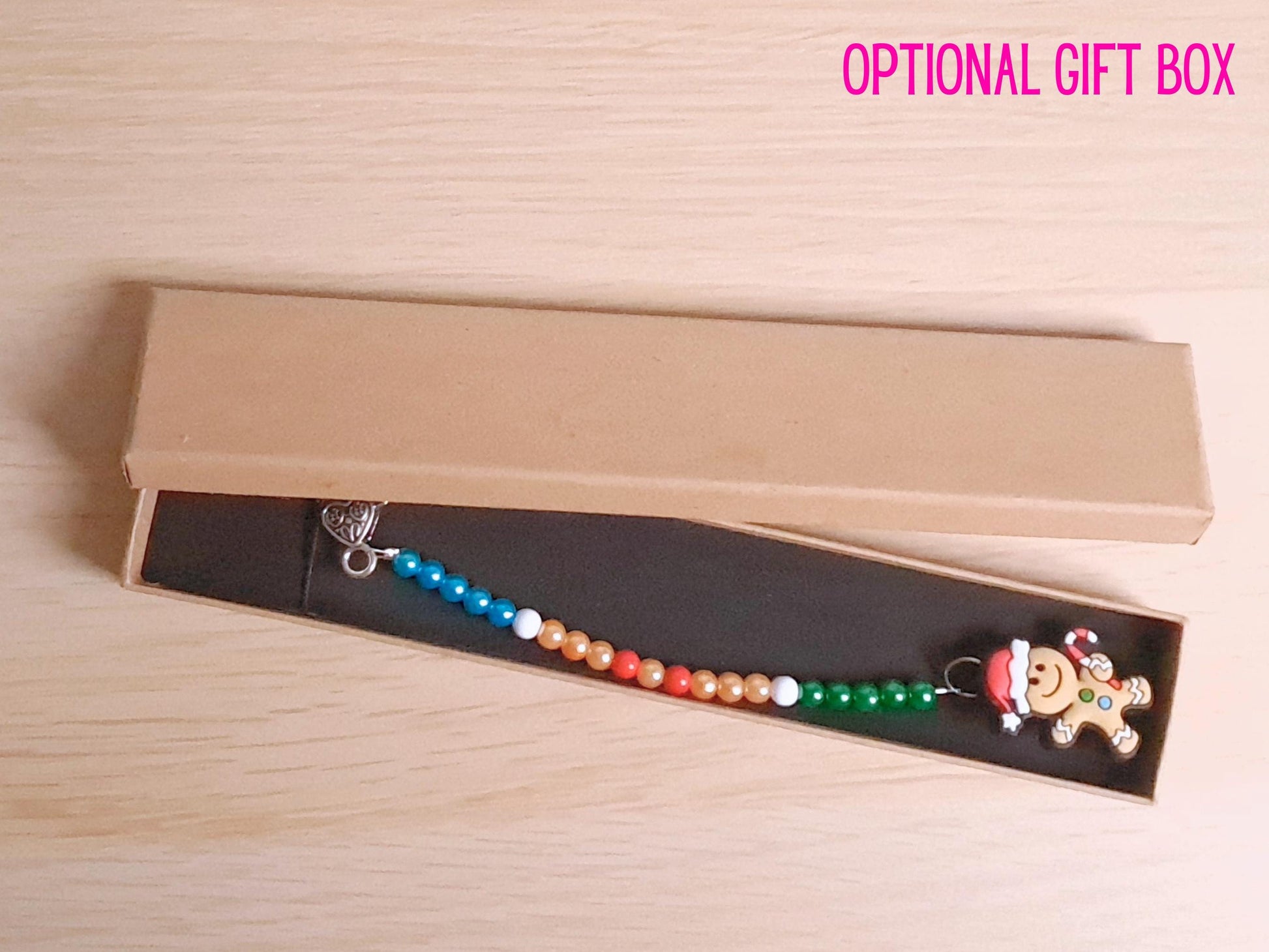 Christmas Gingerbread Man Scissor Fob with Protection Bead