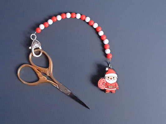 Father Christmas Scissor Fob with Protection Bead