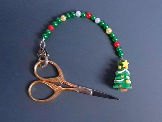 Christmas Tree Scissor Fob with Protection Bead