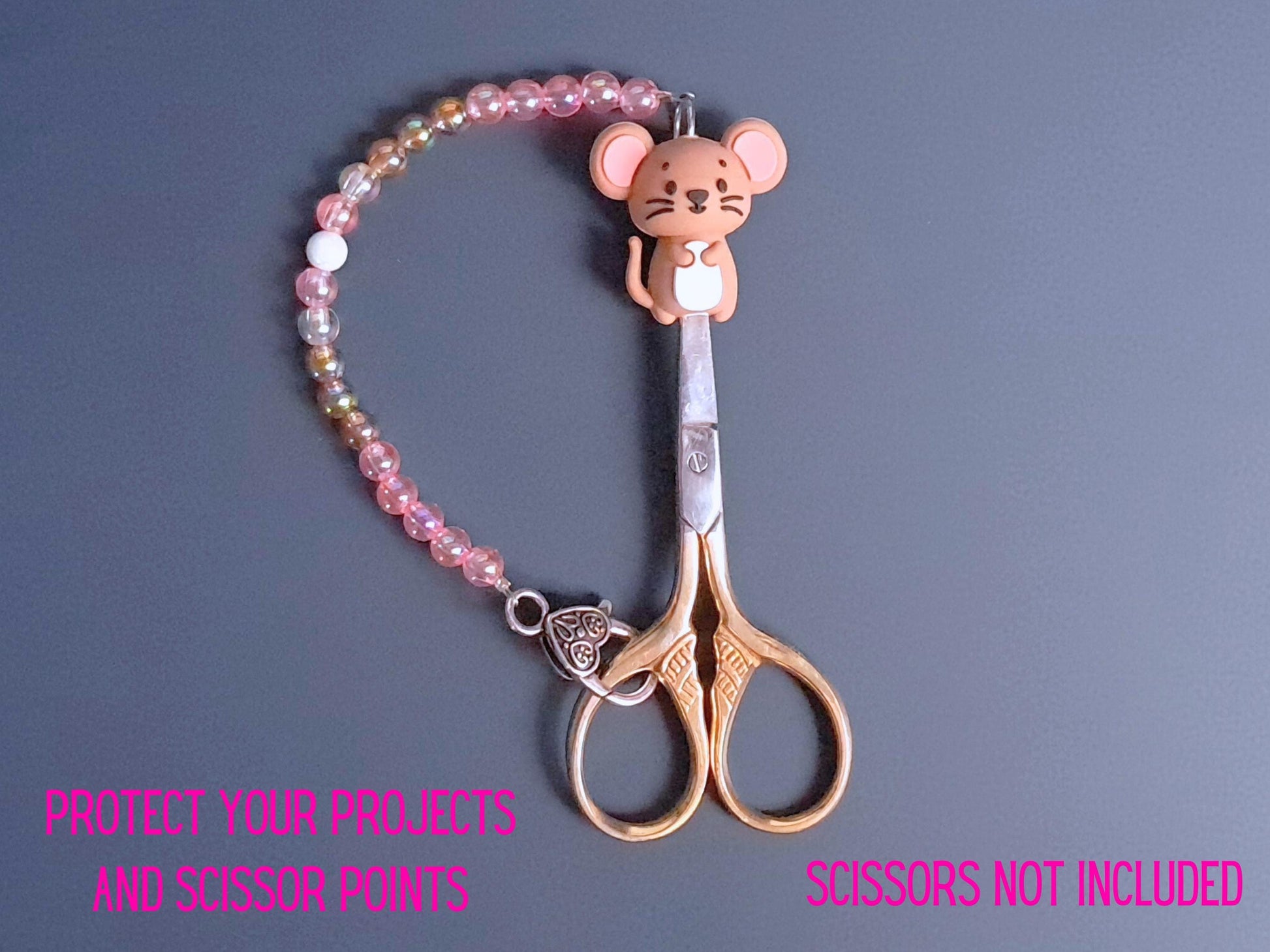 Sweet Mouse Scissor Fob with Protection Bead