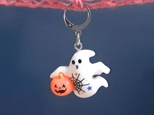 Ghost Pumpkin Halloween Stitch Marker