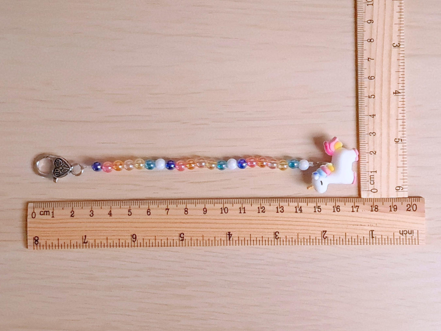 Rainbow Unicorn Scissor Fob with Protection Bead