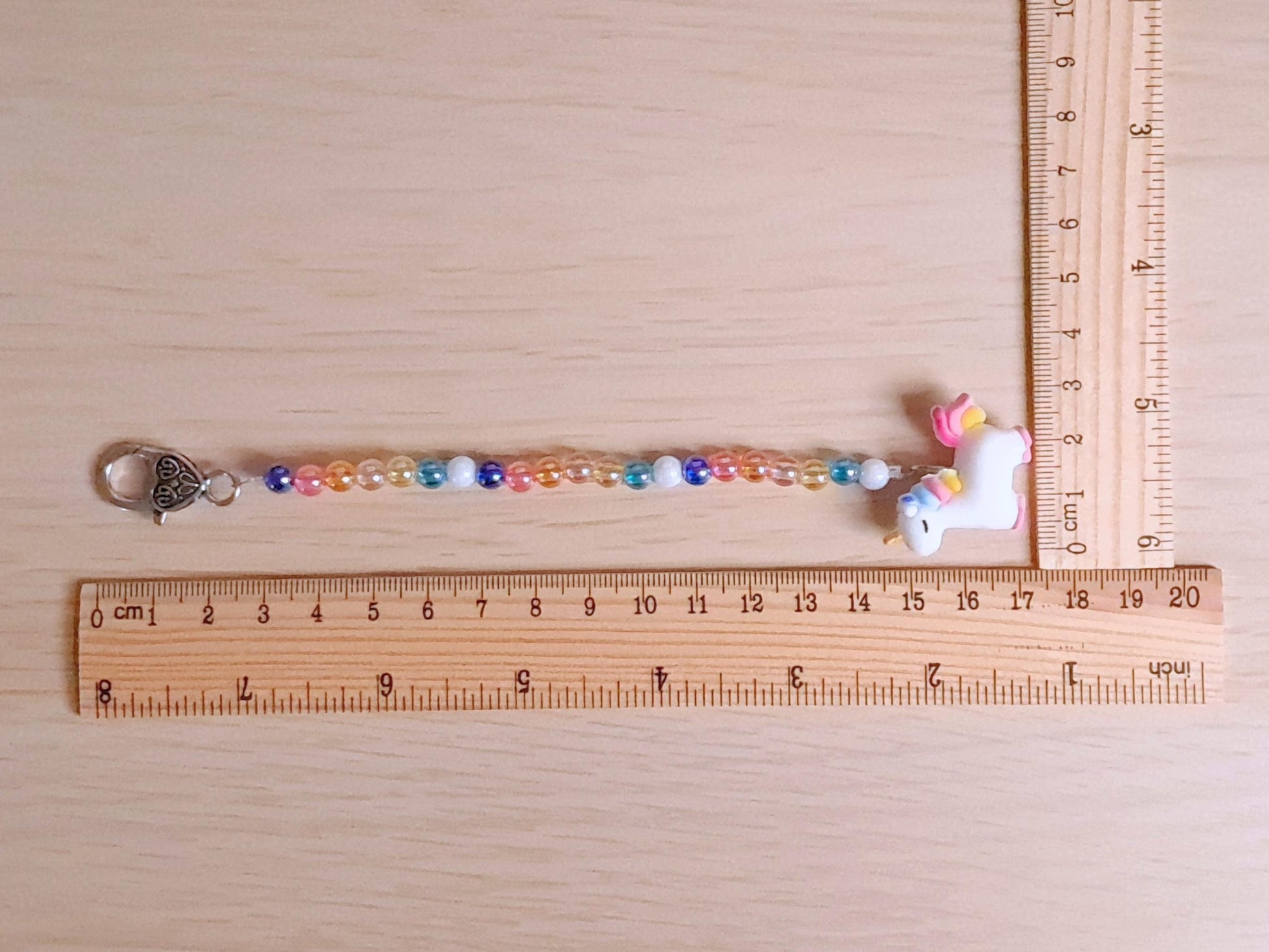 Rainbow Unicorn Scissor Fob with Protection Bead