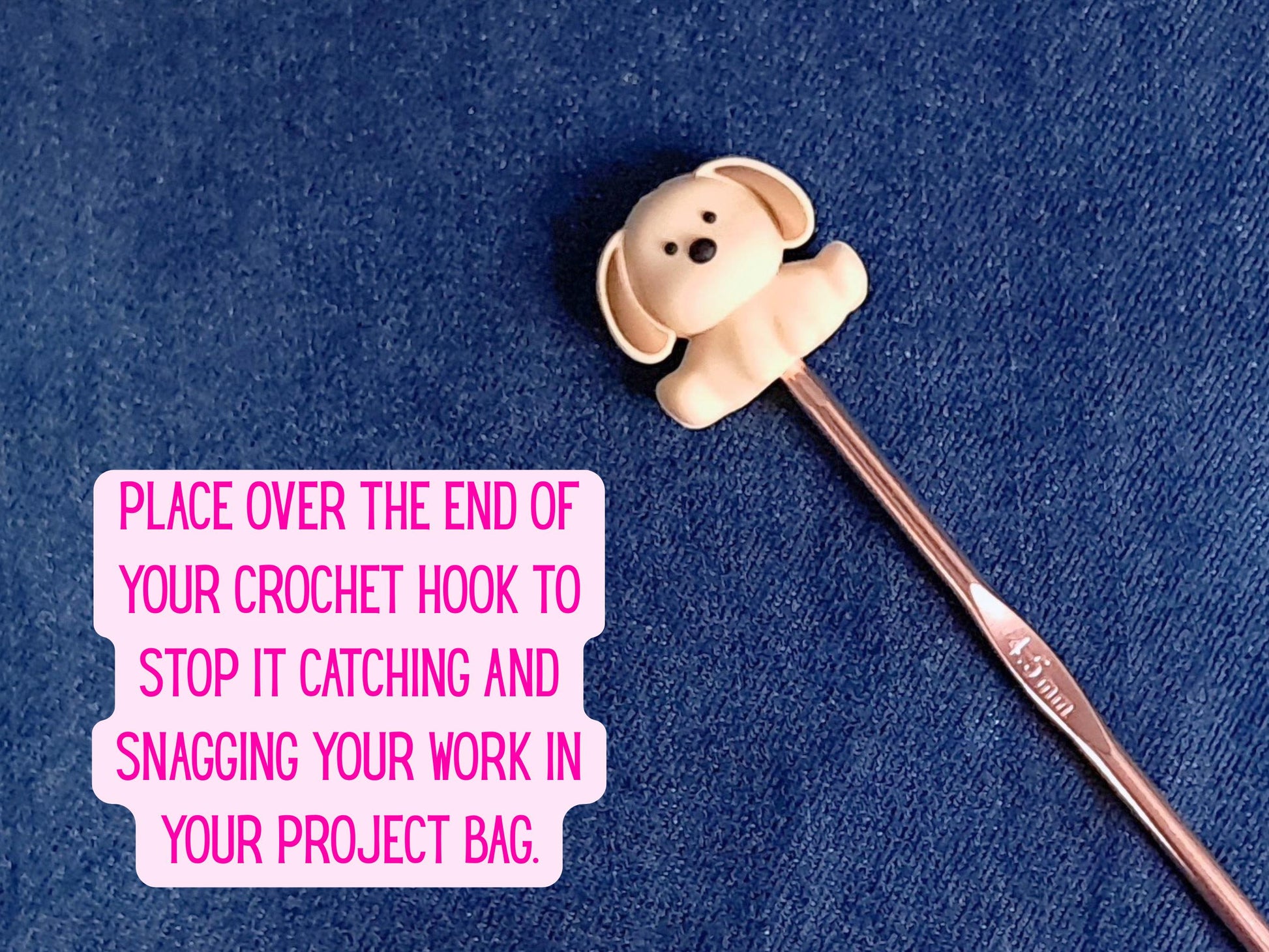 Cute Puppy Stitch Stopper, Floppy Ear Dog Scissor Tip Protector, Knitting Needle, Crochet Project Saver, WIP Bag Tool Notion Sewing