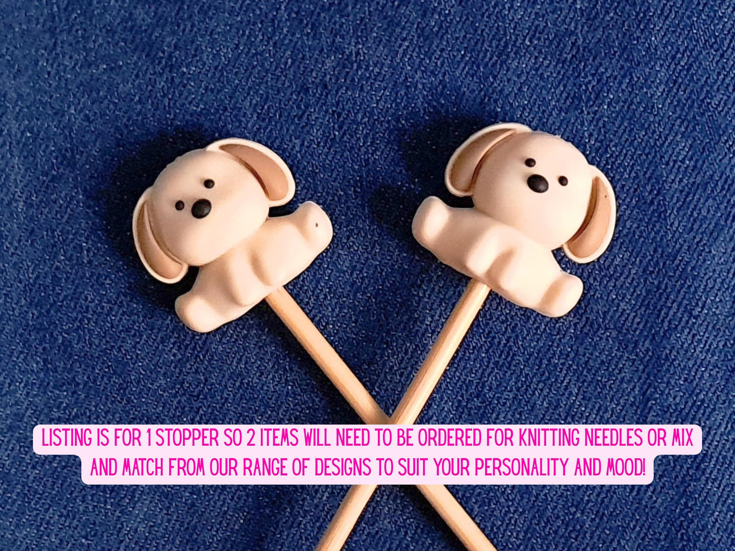 Cute Puppy Stitch Stopper, Floppy Ear Dog Scissor Tip Protector, Knitting Needle, Crochet Project Saver, WIP Bag Tool Notion Sewing
