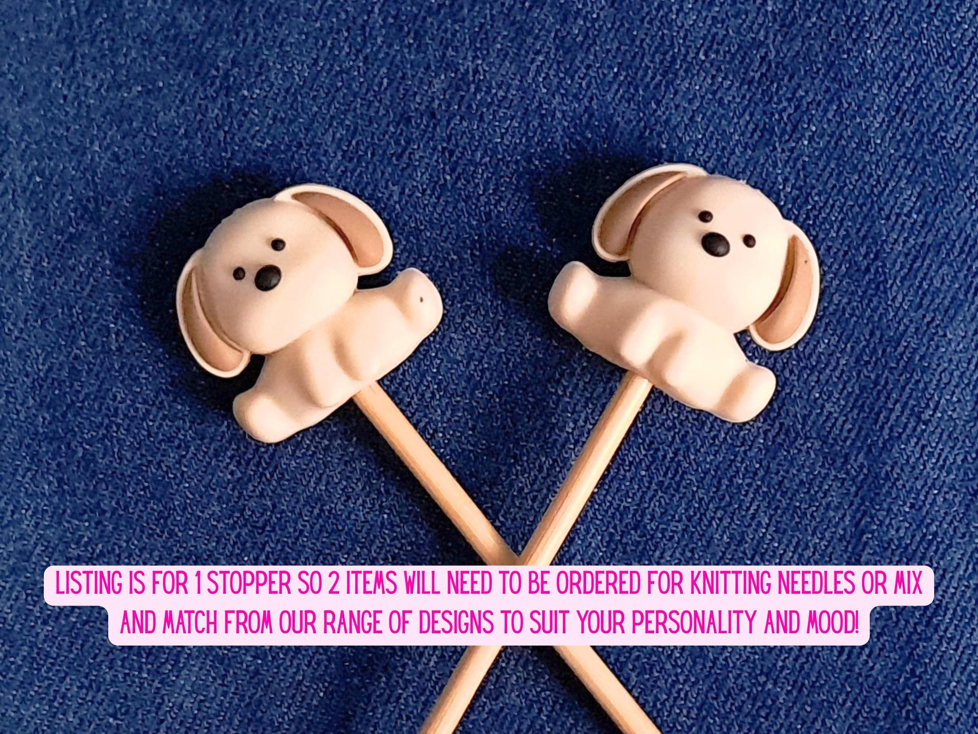 Cute Puppy Stitch Stopper, Floppy Ear Dog Scissor Tip Protector, Knitting Needle, Crochet Project Saver, WIP Bag Tool Notion Sewing