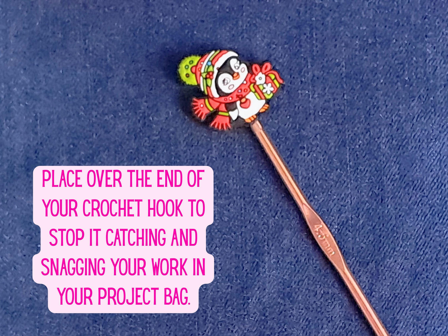Cute Christmas Penguin With Gift Stitch Stopper