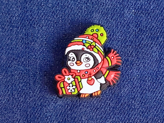 Cute Christmas Penguin With Gift Stitch Stopper