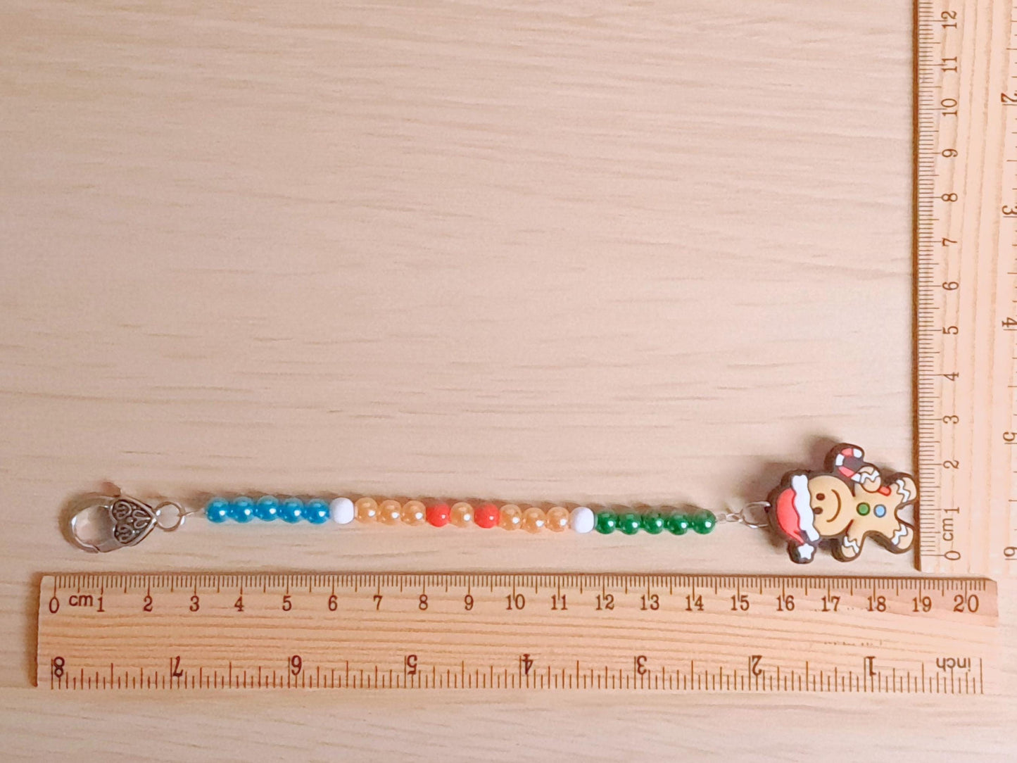Christmas Gingerbread Man Scissor Fob with Protection Bead