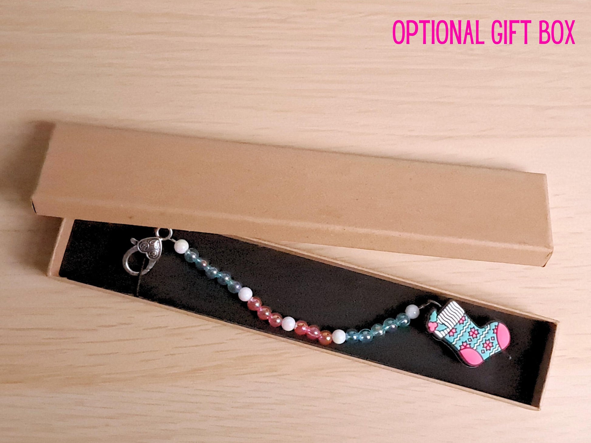 Christmas Stocking Scissor Fob with Protection Bead