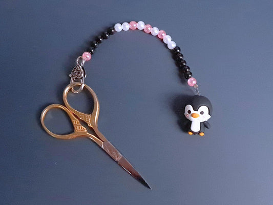 Penguin Scissor Fob with Protection Bead